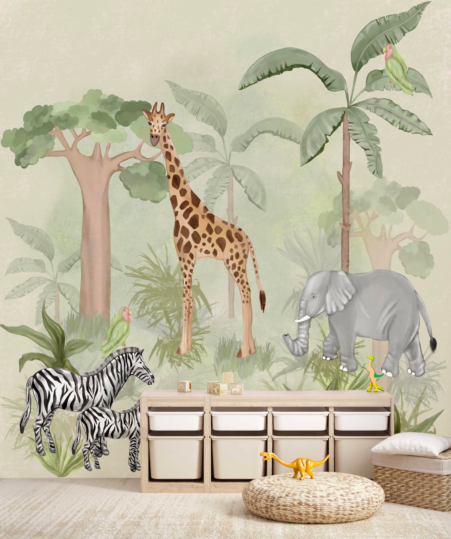 Nursery Kids Animal Kingdom Mural