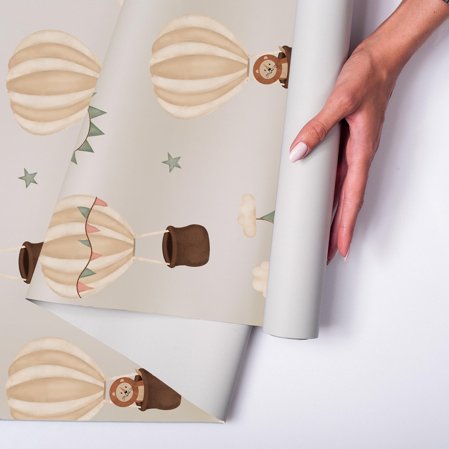 Air Balloons Nursery Wallcovering for Serene Kids' Spaces